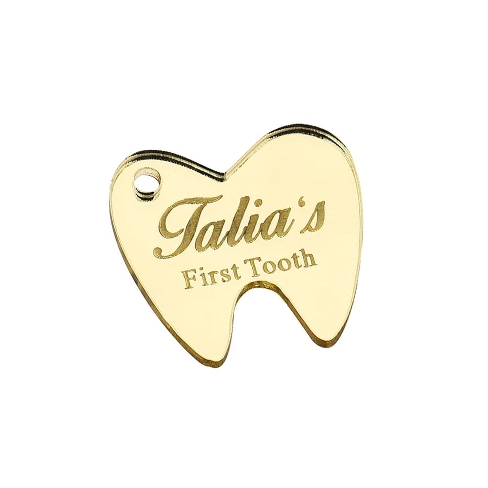 50 шт. персонализированное гравированное зеркало деревянный зуб таблички с