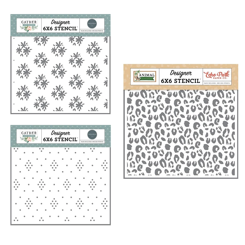 

2021 New Flower Clusters Dotted Diamonds Cheetah Stencil Set Diy Embossing Making Scrapbook Photo Album Stamp Crafts Decoration