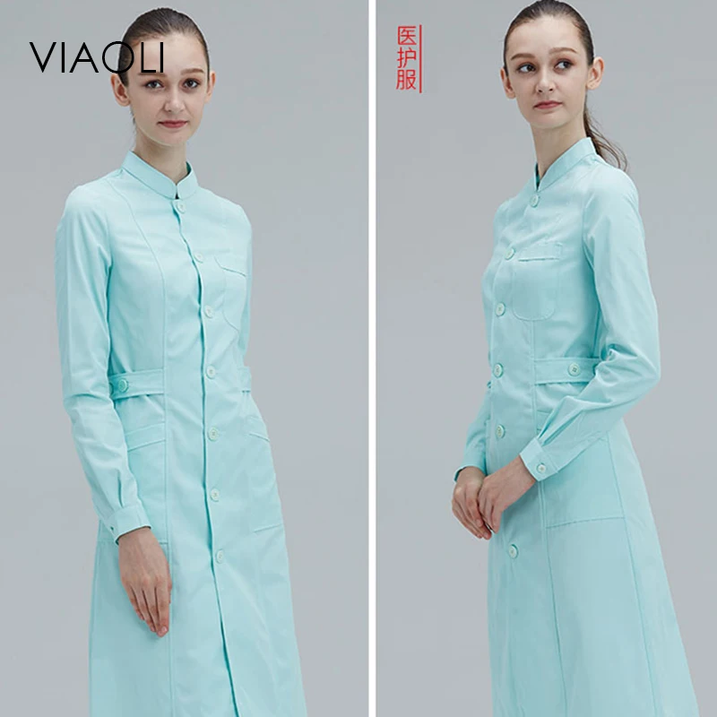 Женское пальто с длинным рукавом Viaoli белое воротником стойкой Офисная форма
