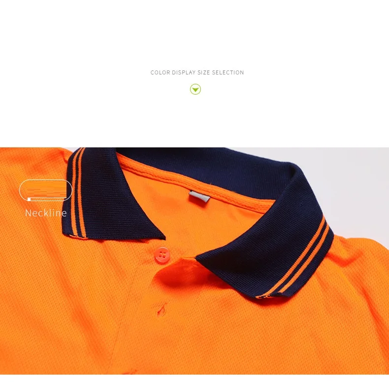 Оранжевая Светоотражающая безопасная футболка Hi Viz отложной воротник
