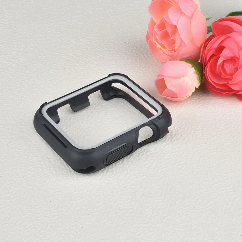 ТПУ чехол для Apple watch Case Apple watch 4/5 44 мм 40 мм силиконовые защитные часы бампер матч спортивный ремешок аксессуары 44 40