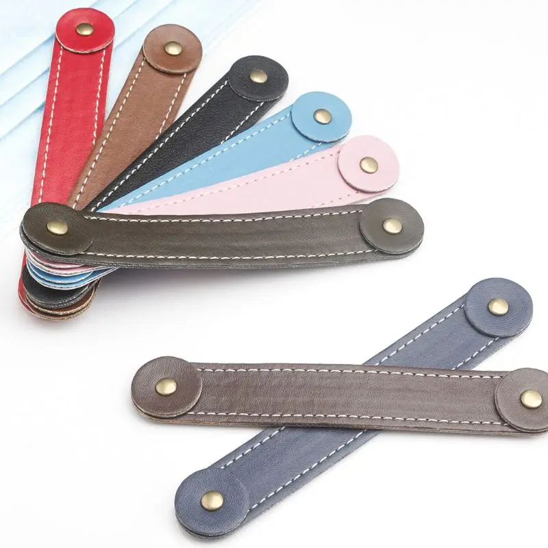 

10 Pcs Ear Holder Hook for Mask Children Adult Ear Protector Soft PU Leather Release Pain Ear Mask Extend Belt Buckle