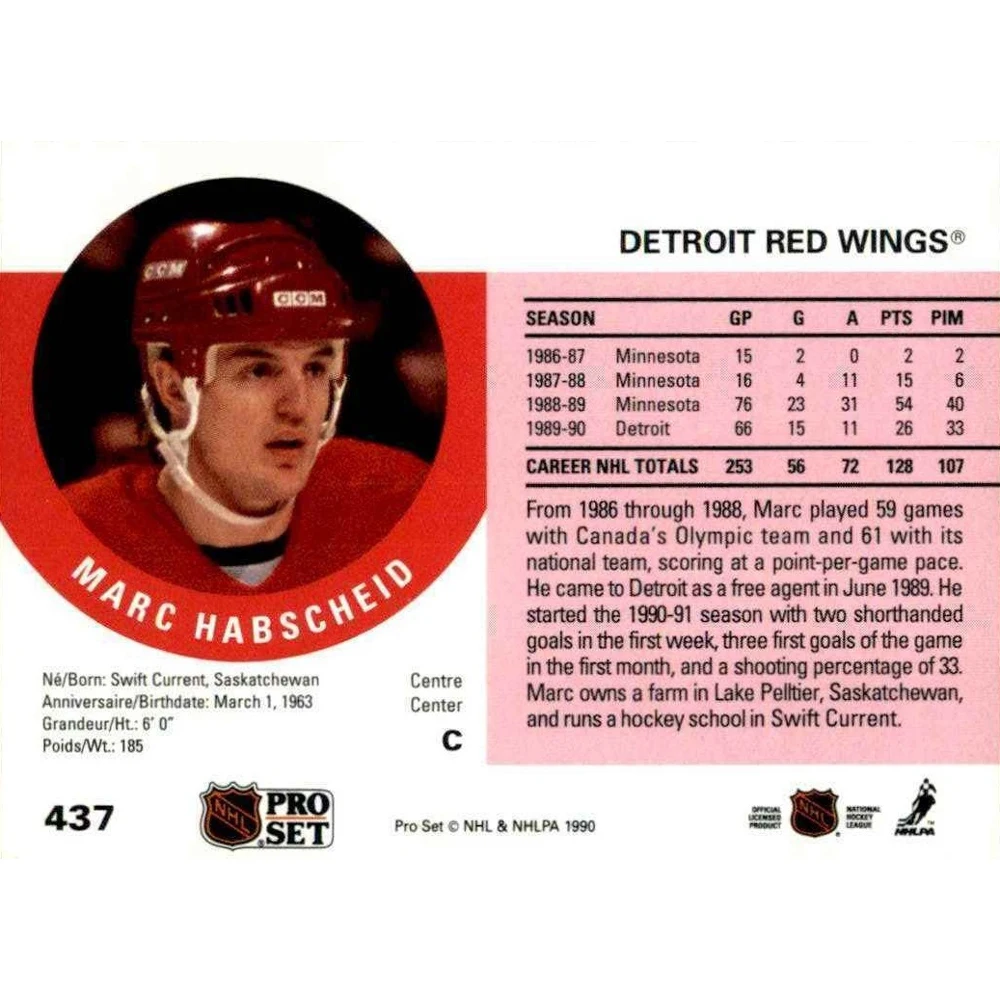 Pro Set 1990 Коллекционная хоккейная карточка №437 Mark Habscheid | Игрушки и хобби