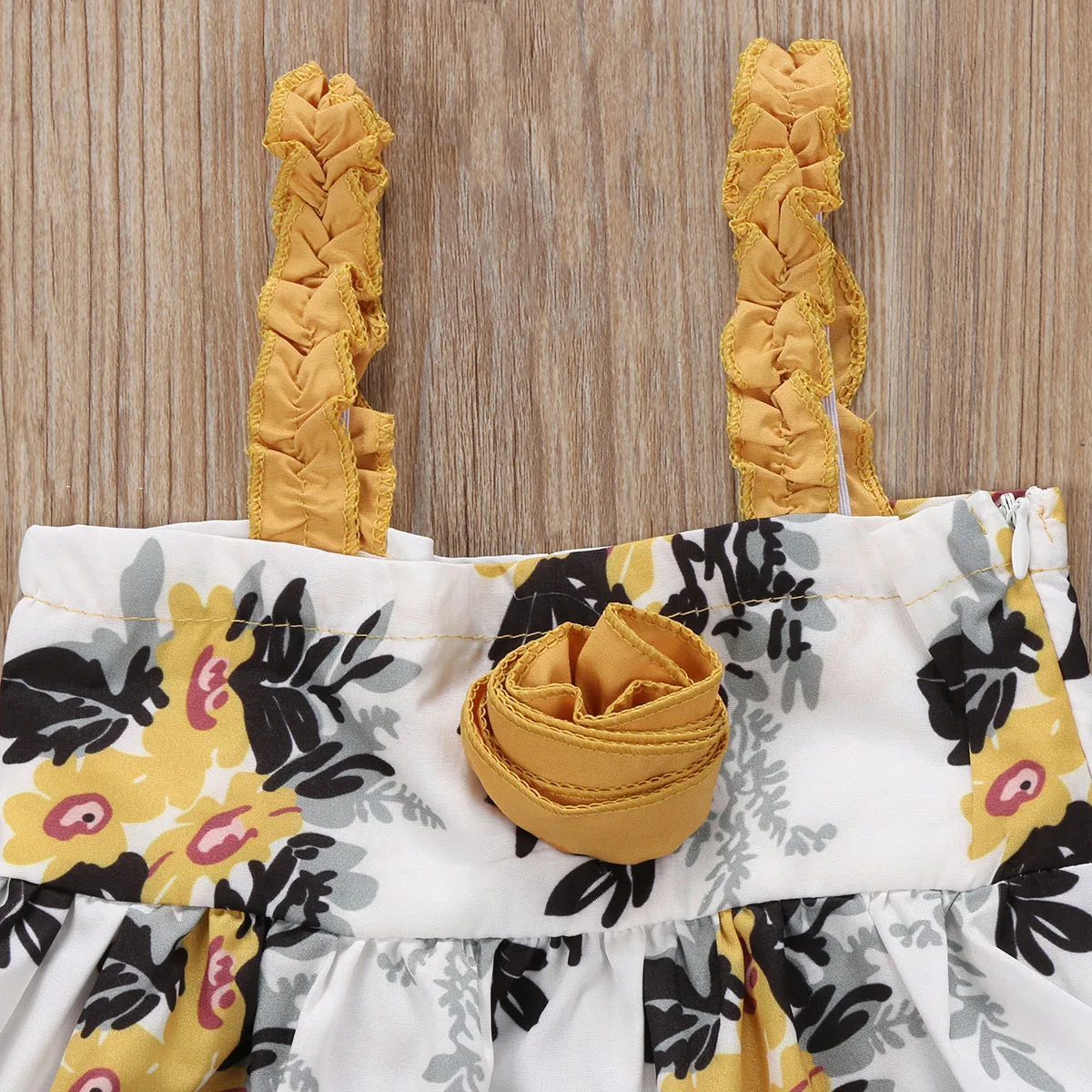 Платье для маленьких девочек с цветочным принтом из 2 предметов платье на