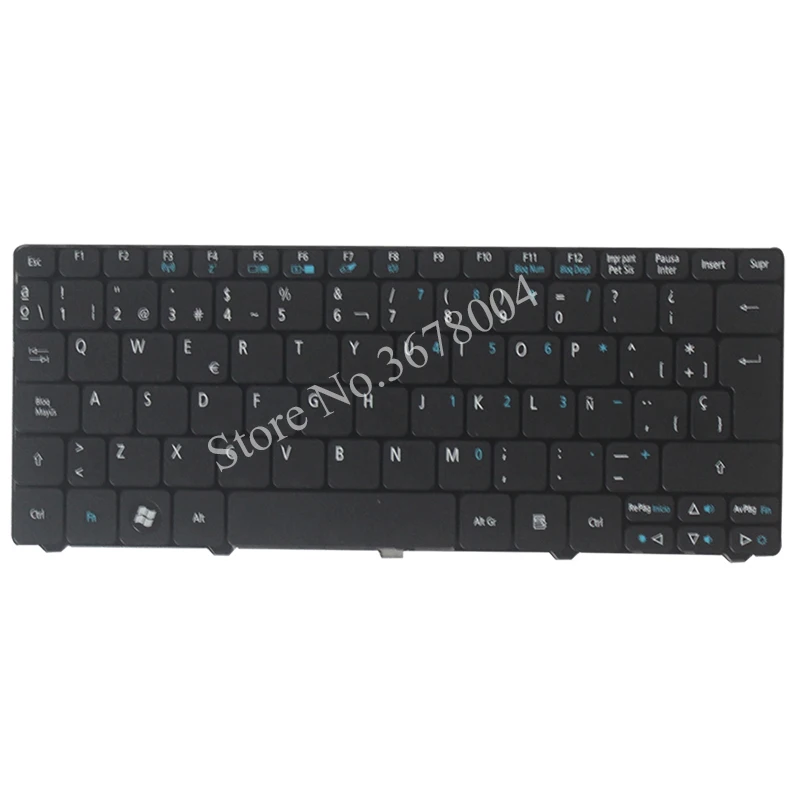 Испанская клавиатура для acer Aspire One D255 D255E 522 D257 AOD257 D260 D270 AOD260 AO521 AO532 AO533 532 532H 521 533 SP черный