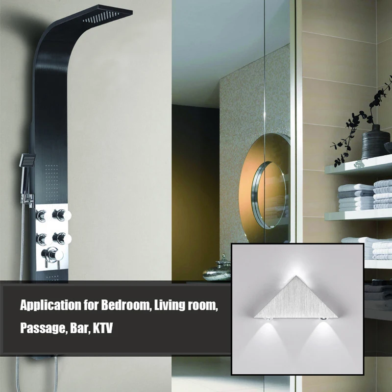 

MS-MISSYOU LED lights bedroom decoration 3W indoor Led Wall Lighting Wire Drawing Handing Triangle Aluminum Living room Light