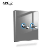 avoir wall led light toggle switch crystal gray glass panel electrical plugs eu french standard dimmer cat6 tv network 220v 16a