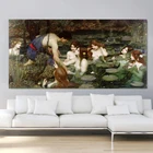 Citon William Waterhouse  Hylas and the Nymphs  картина маслом на холсте, художественная картина, современное настенное украшение, украшение для дома и гостиной