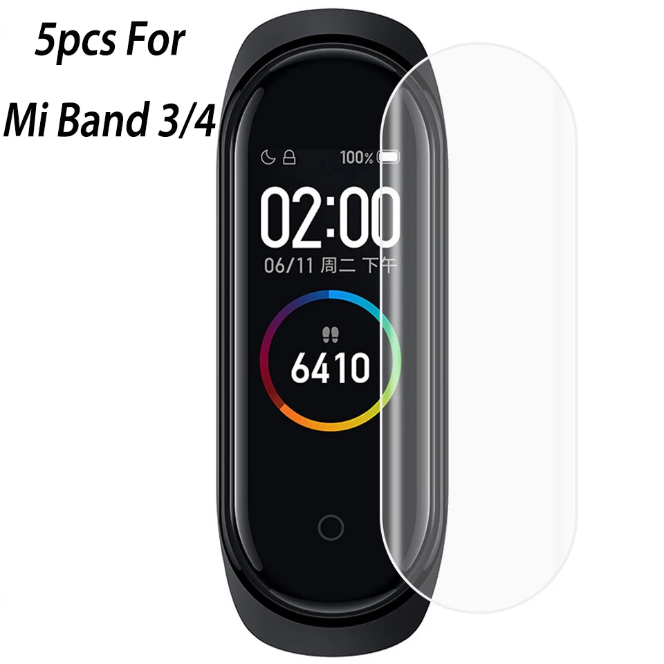 5pcs Soft Film 5 шт. 10 шт. Защитная мягкая ТПУ Гидрогелевая пленка для Xiaomi mi Band 4 3 Pro mi Band 4 браслет защитная пленка HD Explosion - Color: 5pcs Soft Film