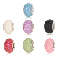 personalizado encantos big hole colorful resin beads fit original charms pandora bracelet women diy jewelry making gifts