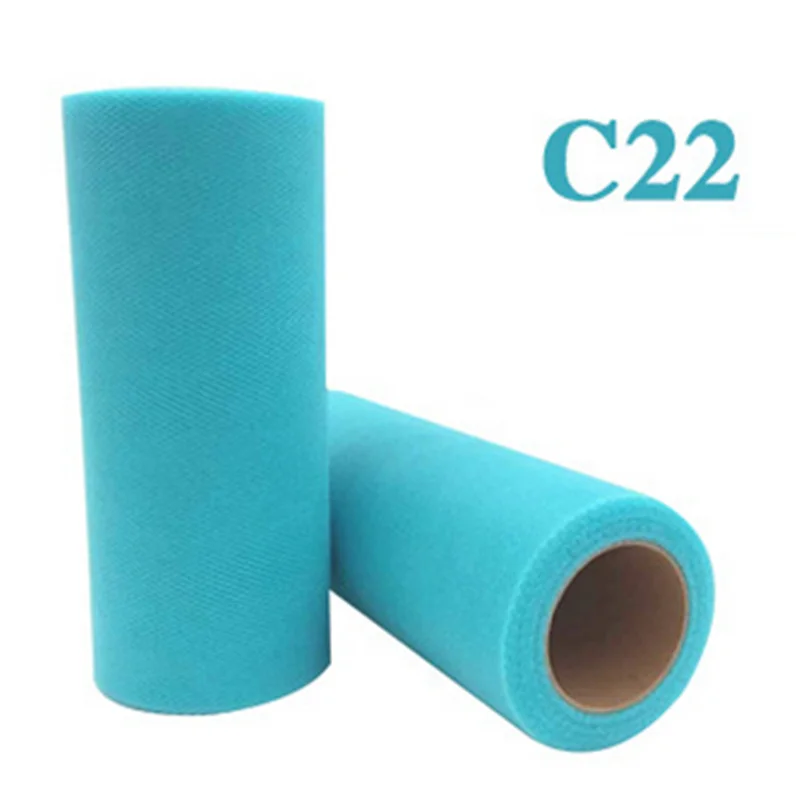 C22 15 см* 25 лет рулонная тканевая Тюлевая лента для юбки куклы DIY швейный подарок вечерние тюлевые рулоны с бантом для украшения свадебной вечеринки - Цвет: C22