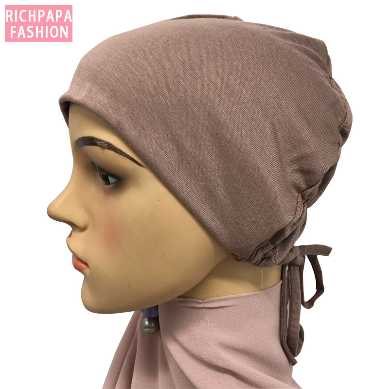 Лидер продаж модный однотонный мусульманский платок женская шапочка хиджаб