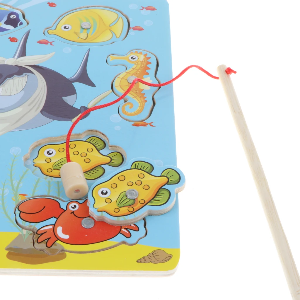 

Magnetic Fishing Game Jigsaw Puzzle Wooden Early Developmental Toy Gift