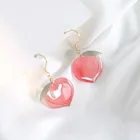 Женские акриловые серьги с розовым Персиком, летние серьги в Корейском стиле, милые ювелирные украшения, подарок, фрукты, 2021