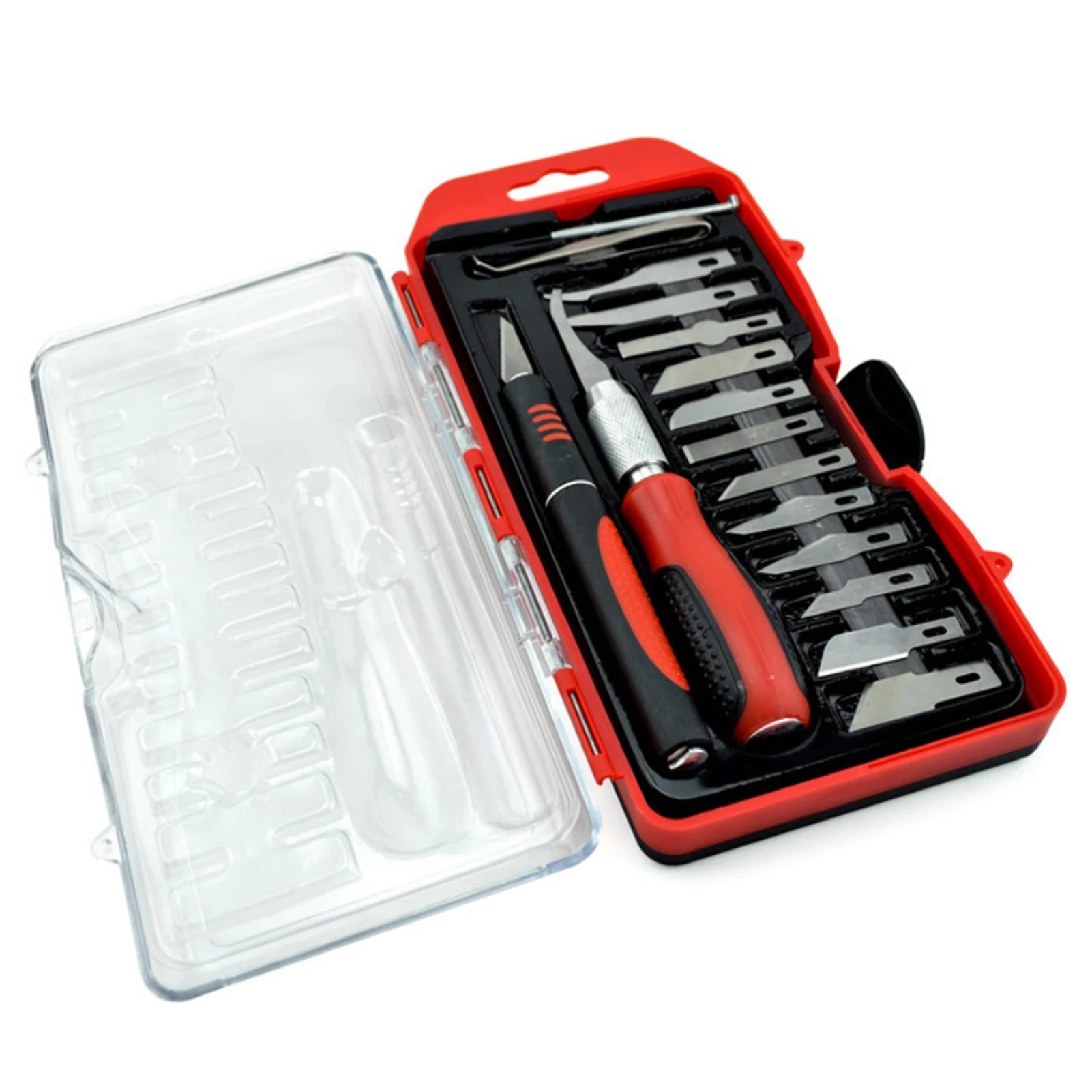 

Craft Knifes Set 16PCS Knifes for Art Hobby Scrapbooking Sculpture Includes Stencil Fine-Point Scoring Chiseling Blading