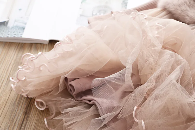 Рождественское платье-пачка платье для девочек с мехом теплые платья детей сезон