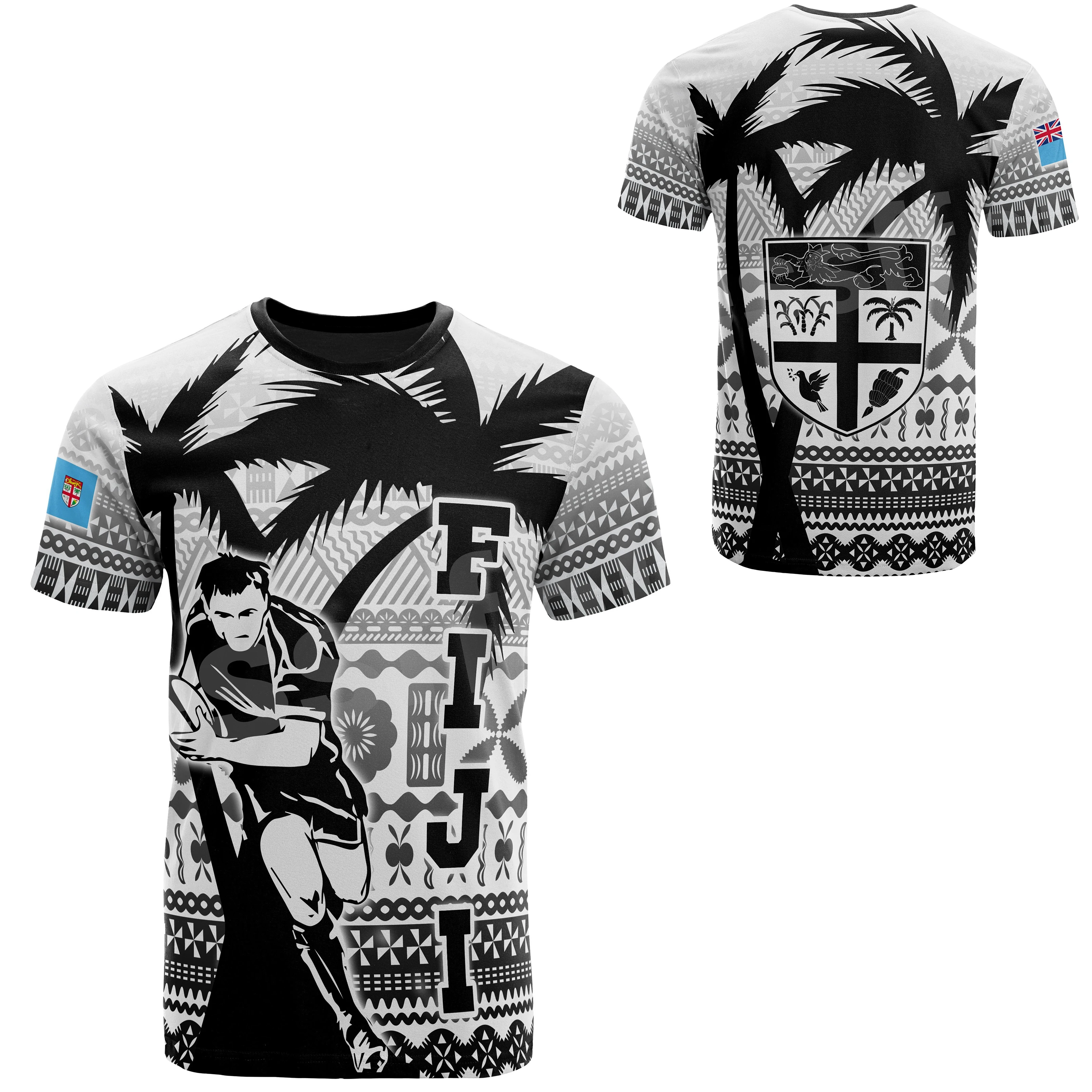Tessffel Polynesia Tribe Turtle Country Flag Fiji Rugby 3DPrint Summer Streetwear Casual Funny Short Sleeve T-Shirts Men/Women 1