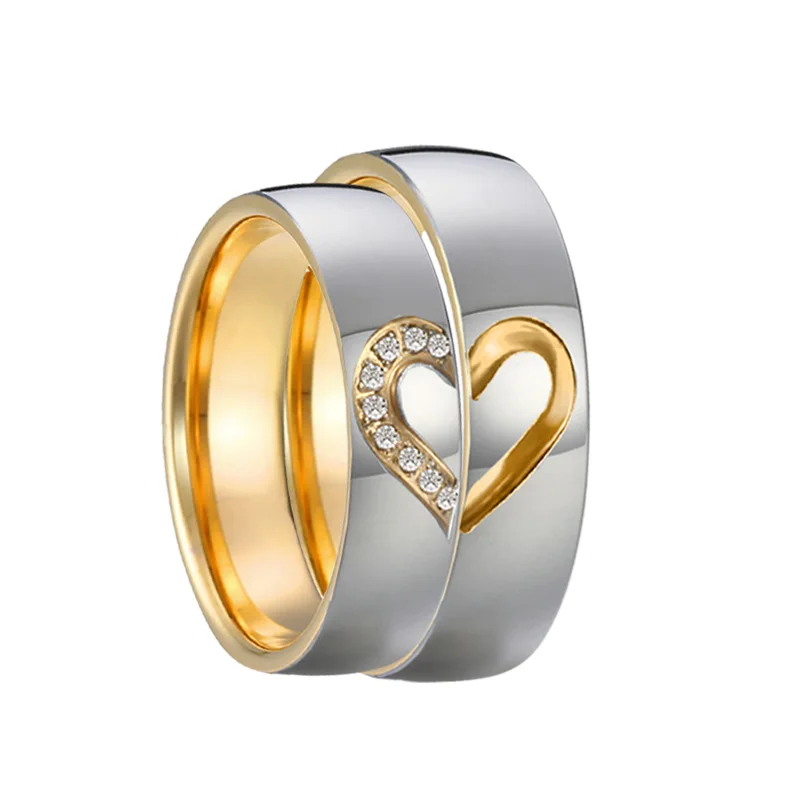 Комплект обручальных колец для мужчин и женщин кольца с покрытием из 18 каратного