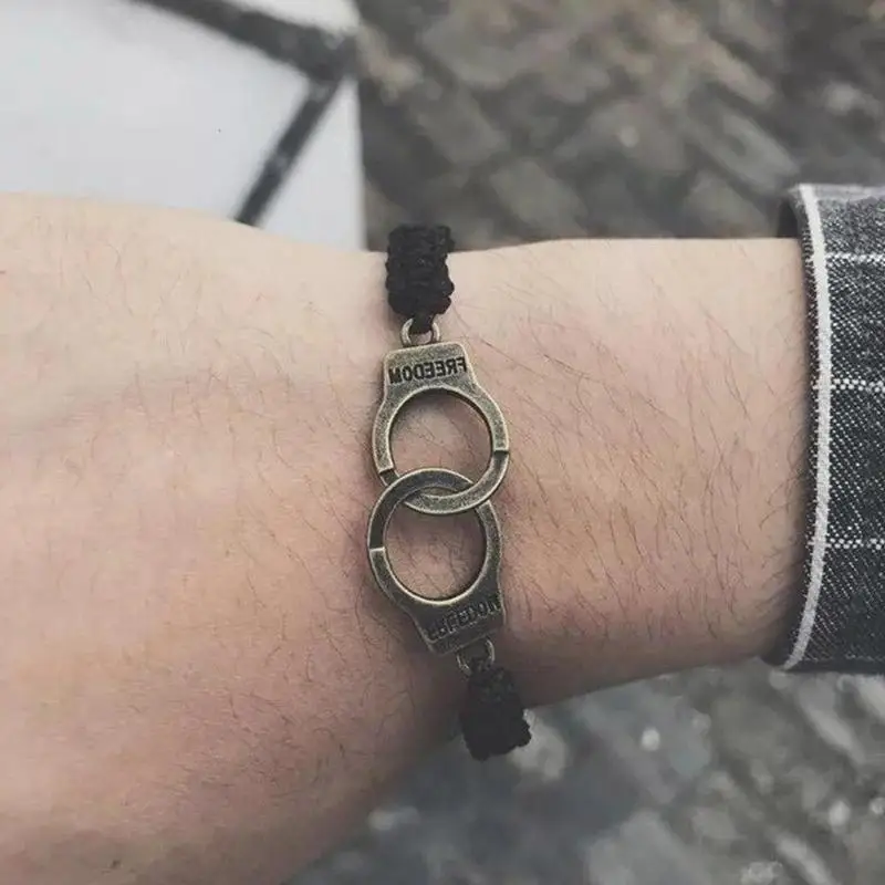 Подвеска наручники браслет для женщин винтажный регулируемый ручной работы