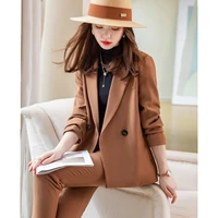 2021 high end light luxury professional suit female korean fashion autumn and winter new business elegant temperament suit