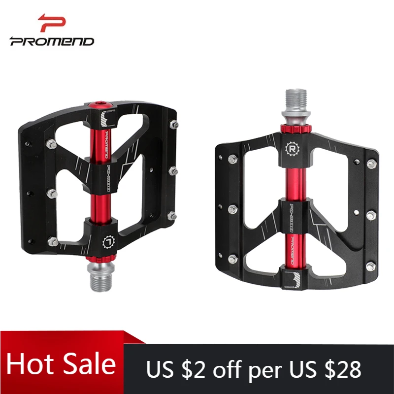 

PROMEND Mountain Bicycle Pedals Aluminum Alloy Non-Slip Ultralight 3 Sealed Bearings MTB Road Bike Pedal Wide Flat Bicycle Parts