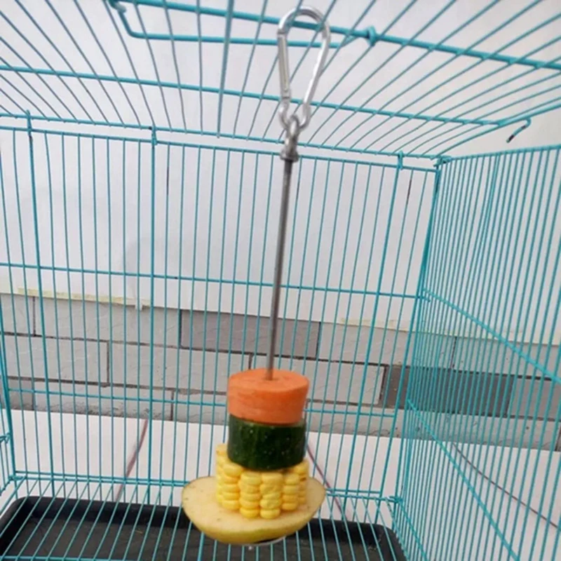 2 шт. птица Еда держатель Птичьи кормушки Нержавеющая сталь попугай фрукты