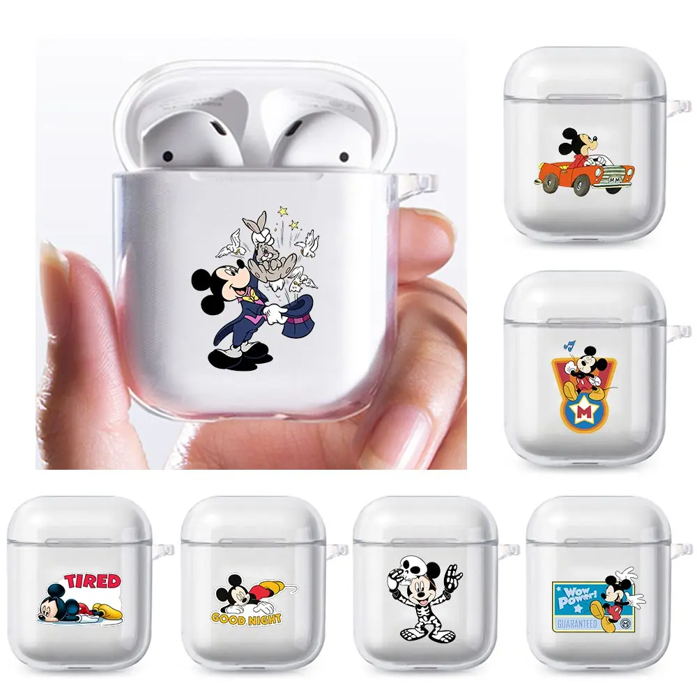 

Disney Mickey Minnie Style Soft Case for Apple Airpods 1 2 Transparent Bluetooth Wireless Headphone Earphone Box Protective Capa