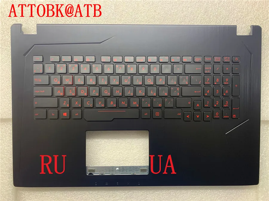 Фото Новая русская/английская клавиатура для ноутбука Asus GL753 GL753VD GL753VE FX753 FX753VD с подсветкой и крышкой C №1