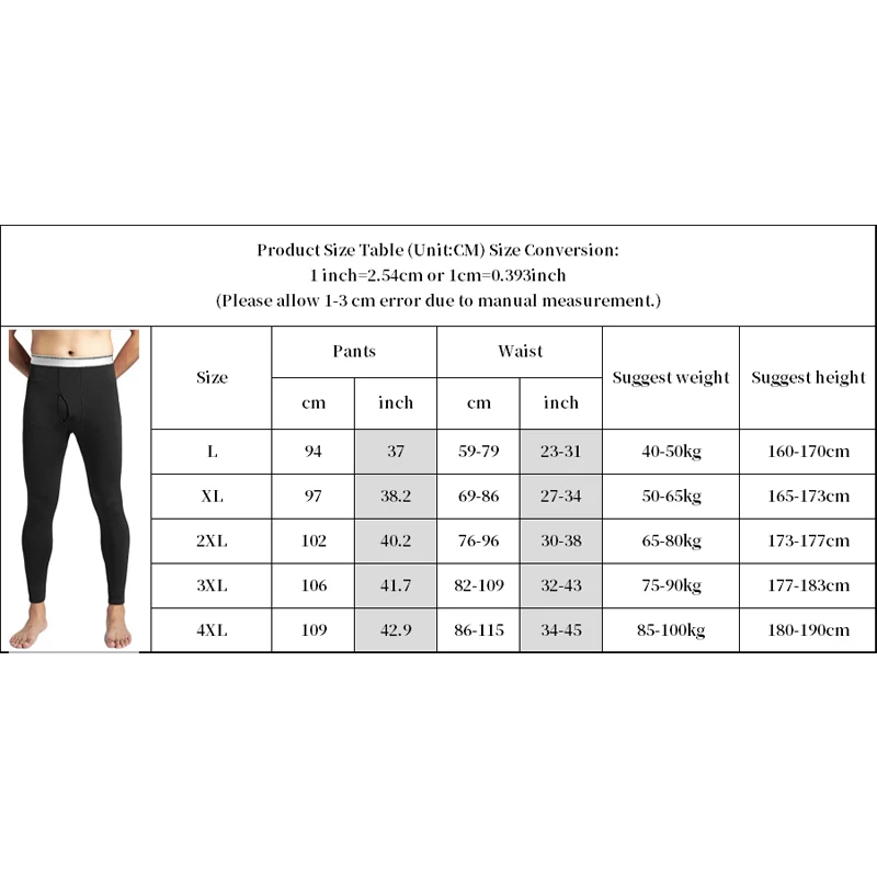 

Cotton Underwear Men Thermal Long Johns Winter Warm Sleep Tight Bottoms Men Long Johns for Underpants Legging Long Pants