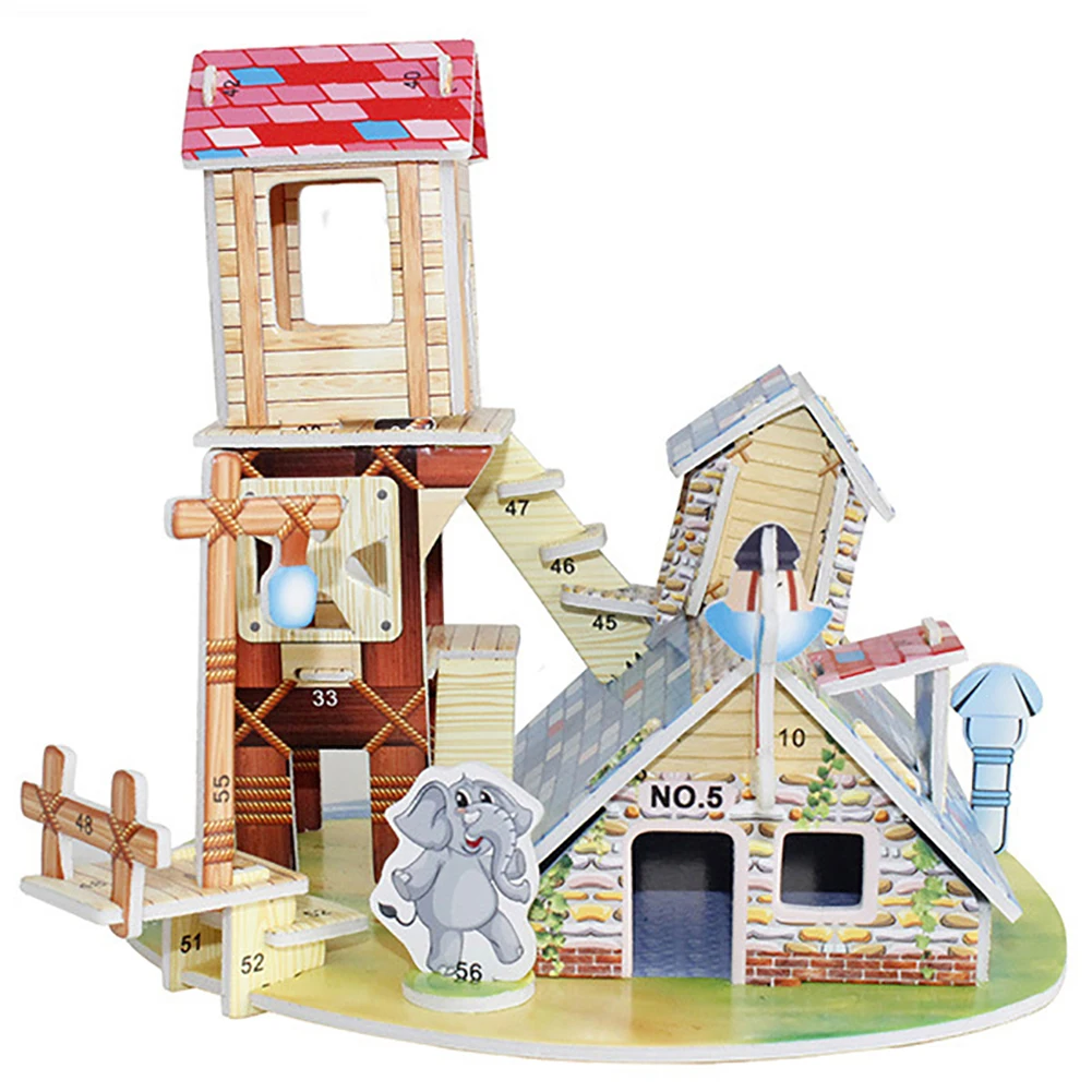 Kids 3D DIY Puzzle Toy Fruit Flower House Wharf Model Building Puzzles Intelligent Educational Toys for Children | Игрушки и хобби