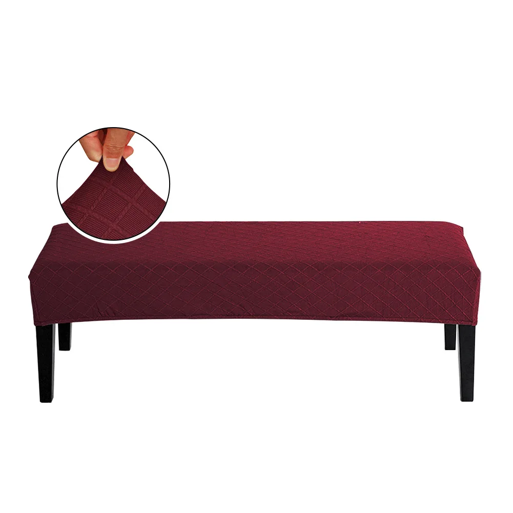 

Removable Washable Soft Stretch Jacquard Bench Cover Stylish Kitchen Dining Room Home Decor Diamond Pattern Slipcover Furniture