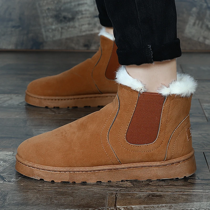 Зимняя мужская обувь зимние ботинки мужские удобные мягкие теплые из флока и