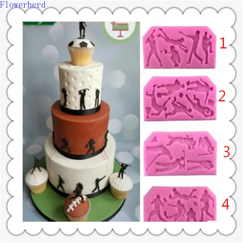 Мыльная силиконовая форма Athlete для помадки украшения торта Цифровая мягкой глины