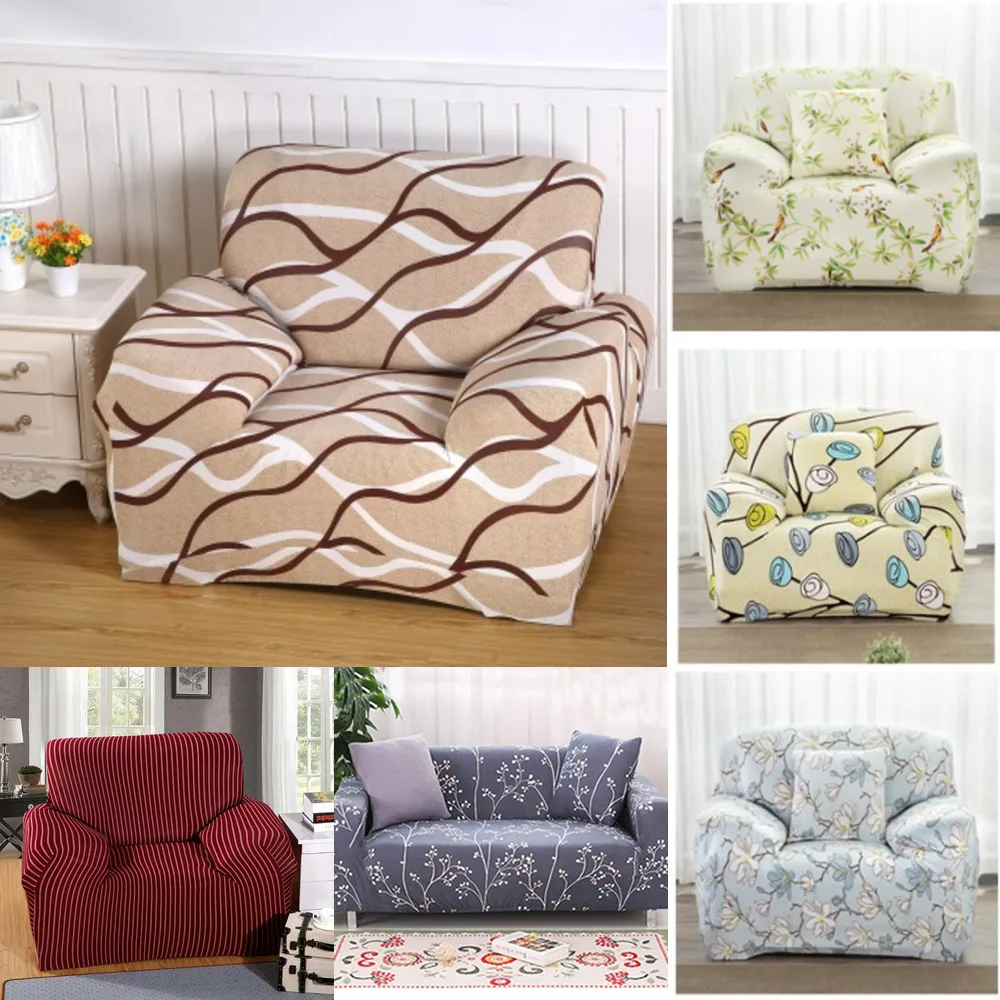 Растягивающийся диван многоцветный чехол эластичное покрытие нескользящий