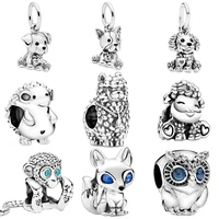 2020 new cute animal charms dog owl fox turtle dangle charms beads fit original pandora bracelets women diy jewelry 45 types