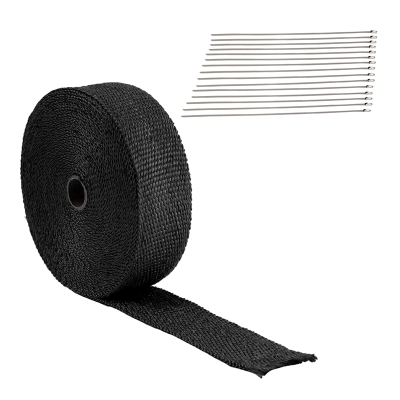 15 м титановый сплав завернутый выхлопная труба черная изоляционная лента из