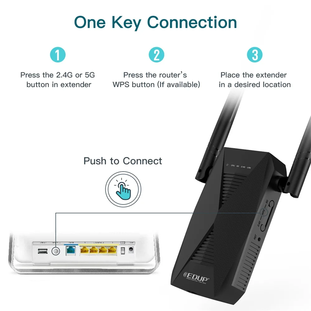 Wi-Fi-ретранслятор EDUP 300 Мбит/с 1200 | Компьютеры и офис
