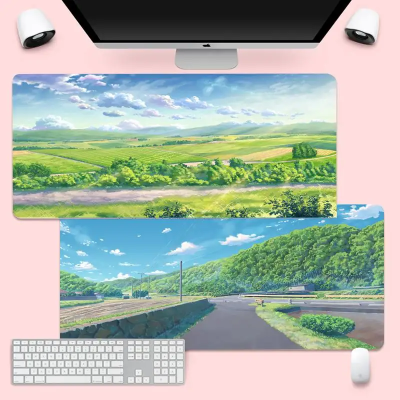 

anime landscape Gamer Speed Mice Rubber Mousepad Gaming Mousemat XL Large Keyboard PC Desk Mat Takuo Anti-Slip Comfort Pad
