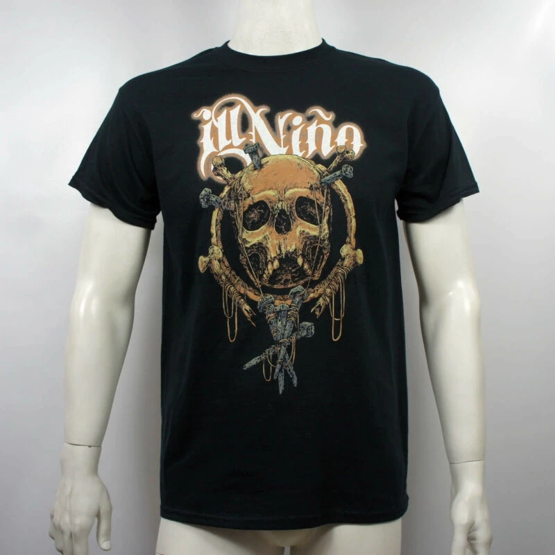 

Authentic ILL NINO Band Sacrificial Nailed Skull T-Shirt S M L XL XXL NEW