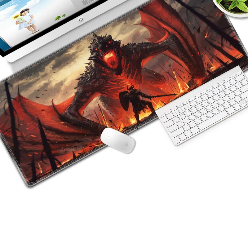 90*40 см игровой коврик для мыши большой XL логотип дракона компьютерный XXL