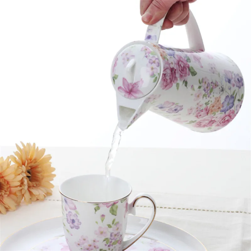 Европейский Стиль пастырской костяного фарфора домашний заварник холодный