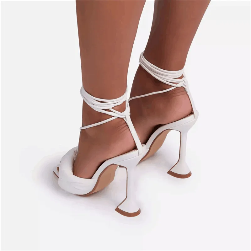 

MStacchi Fashion Women High Heels Sandals Woman Ankle Bandage Open Toes Party Dress Shoes Ladies Thin High Heels Female Mujer
