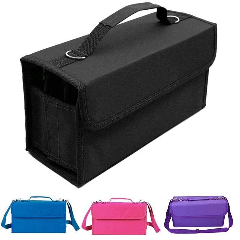 

80 Slots Large Capacity Folding Marker Pen Case Art Markers Pen Storage Carrying Bag Durable Sketch Tools Organizer