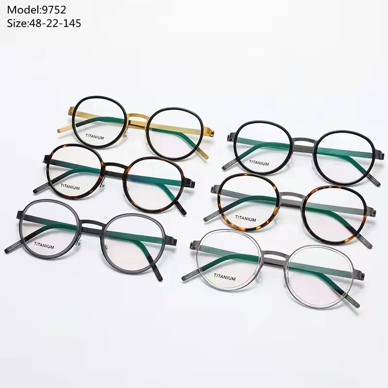 Дания Брендовые очки ретро круглые 9752 мужские титановая оправа для очков женщин