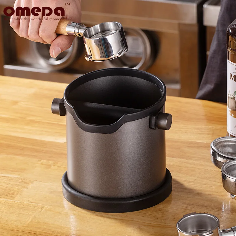 Barril de polvo de escorias de acero inoxidable, Cubo de escorias de caf&eacute; de silicona, Cubo de escorias de roscado caliente para el hogar-3