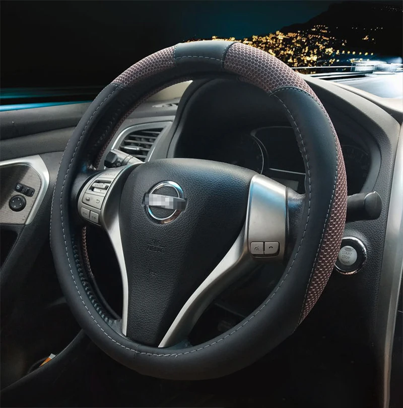 Чехол рулевого колеса автомобиля кожаные 36 см 38 40 42 удобные дышащие Нескользящие
