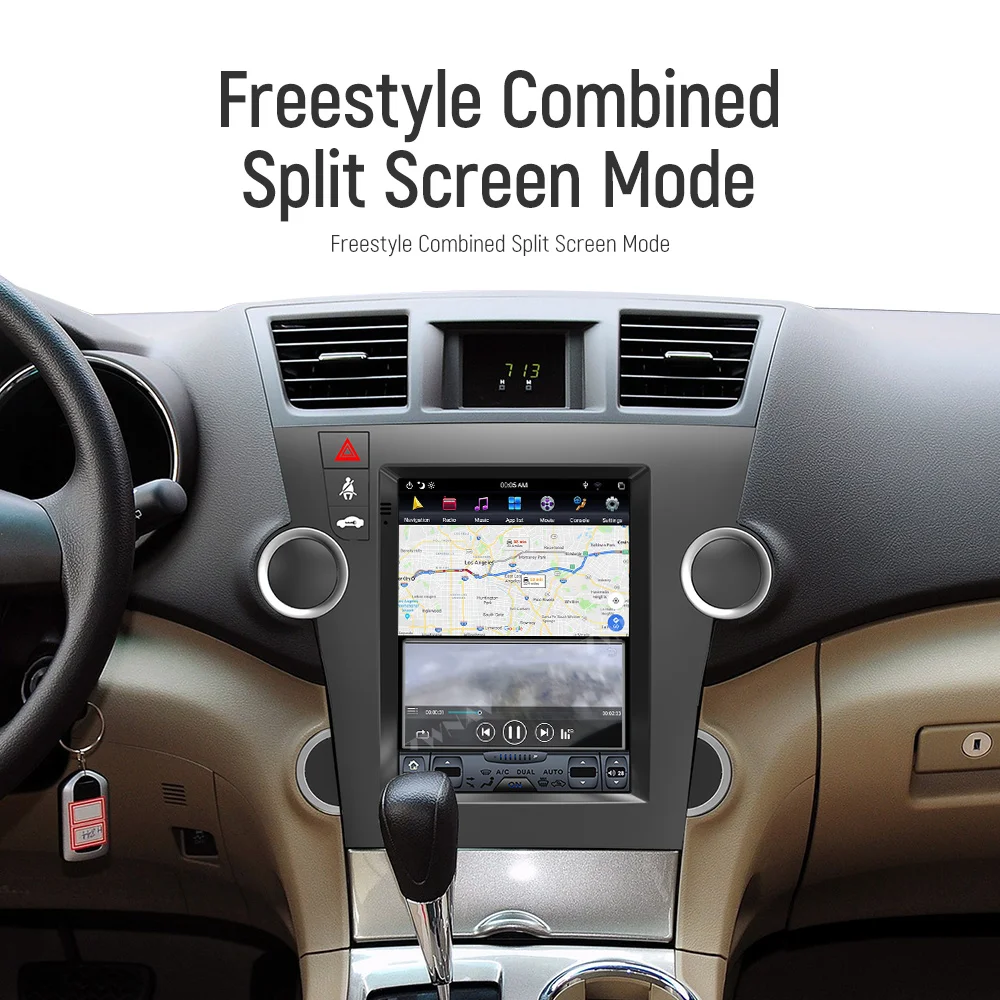 Автомобильный мультимедийный плеер на Android 10 0 для Toyota Highlander 2009 - 2014 Tesla стерео 2 din