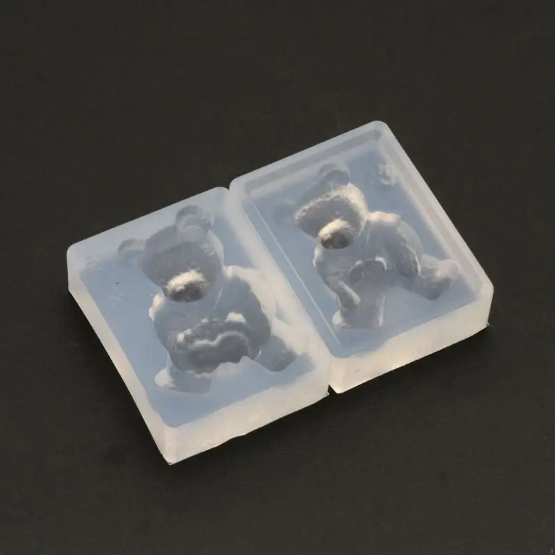 

2Pc Cute Furry Bear Resin Mold Keychain Pendant DIY Pudding Chocolate Candy Mold 85LB