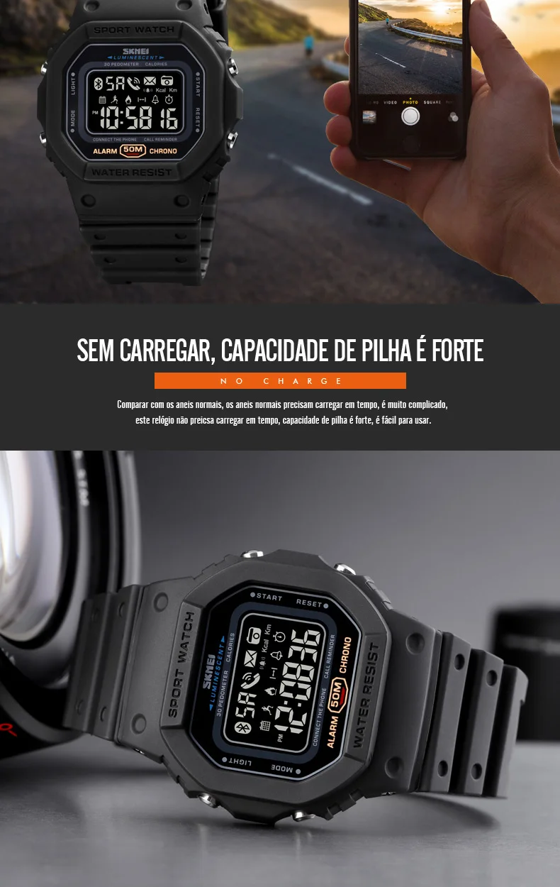 tracker bluetooth-compatível masculino smartwatch reloj inteligente 1743