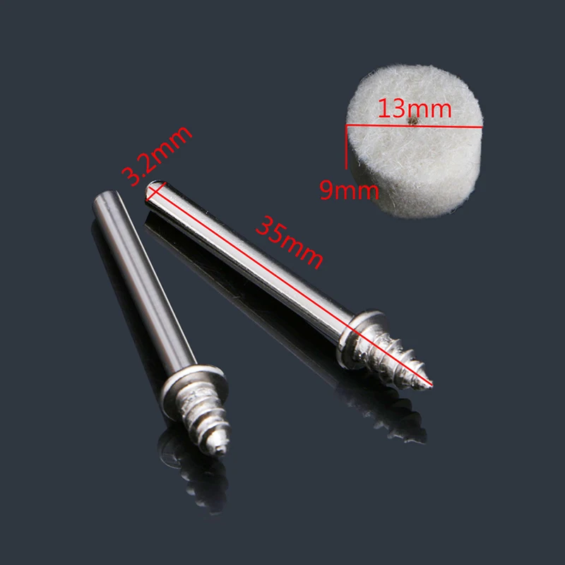 

100Pcs Wool Felt Polishing Buffing Pad 13mm + 2 Shank For Grinding Wheel